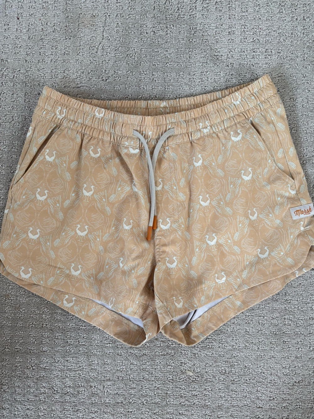 Beige Printed Women's Shorts